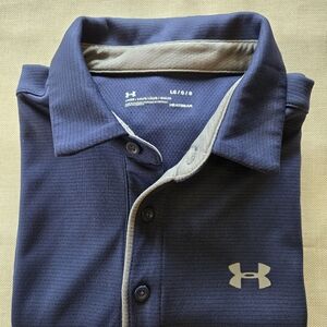 Under Armour Men's Dark Blue Polo Golf Shirt - Large